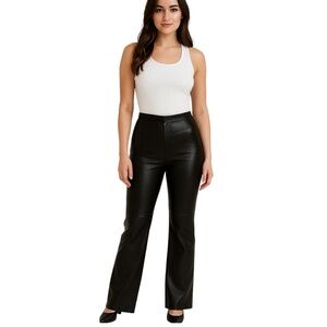 Vintage Danier Black Leather High Rise Bootcut Pants